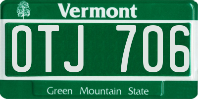 VT license plate OTJ706