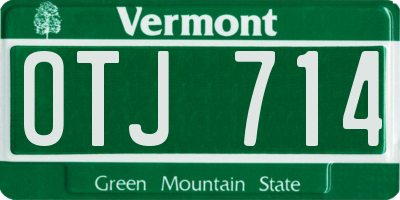 VT license plate OTJ714