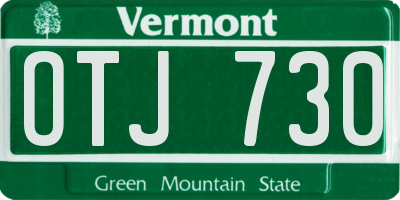 VT license plate OTJ730