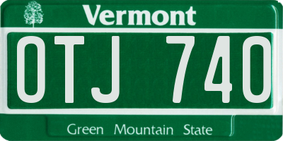 VT license plate OTJ740