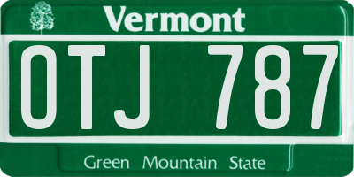 VT license plate OTJ787