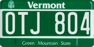 VT license plate OTJ804