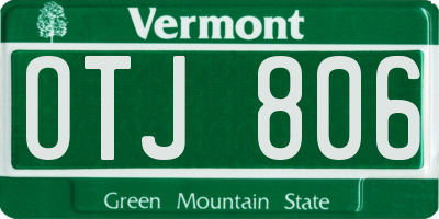 VT license plate OTJ806