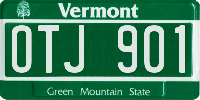 VT license plate OTJ901