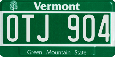 VT license plate OTJ904