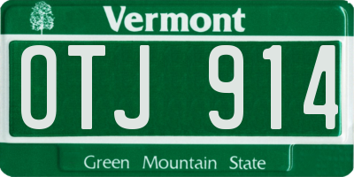 VT license plate OTJ914