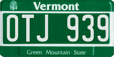 VT license plate OTJ939