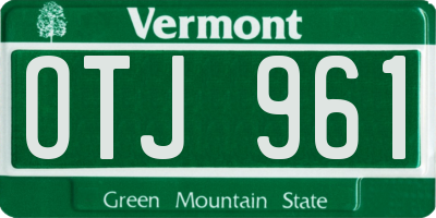 VT license plate OTJ961