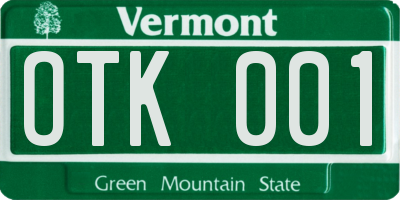 VT license plate OTK001