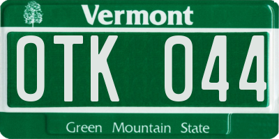 VT license plate OTK044