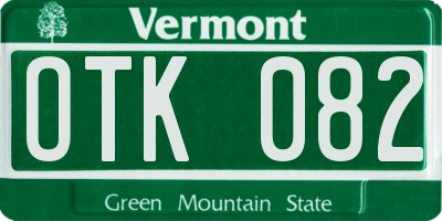 VT license plate OTK082