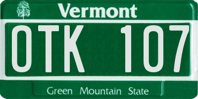VT license plate OTK107