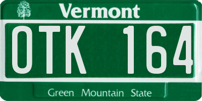 VT license plate OTK164