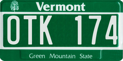 VT license plate OTK174