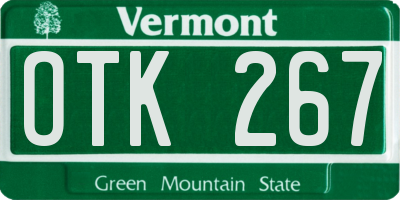VT license plate OTK267