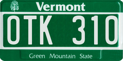 VT license plate OTK310