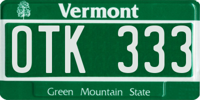 VT license plate OTK333