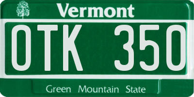 VT license plate OTK350