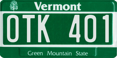 VT license plate OTK401