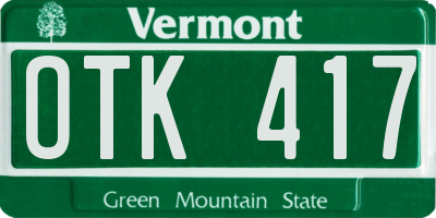 VT license plate OTK417