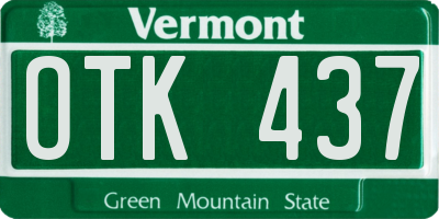 VT license plate OTK437