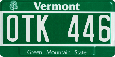 VT license plate OTK446