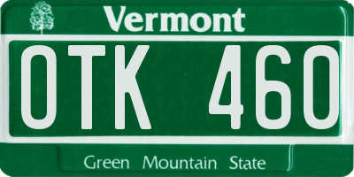 VT license plate OTK460