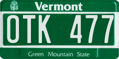 VT license plate OTK477
