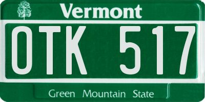 VT license plate OTK517