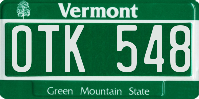 VT license plate OTK548