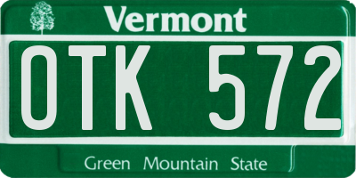 VT license plate OTK572