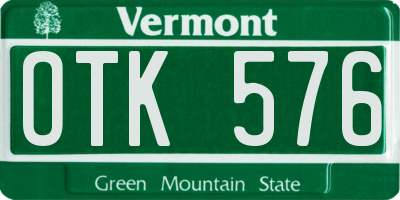 VT license plate OTK576