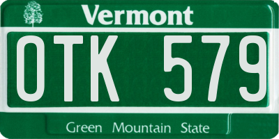 VT license plate OTK579