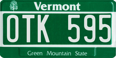 VT license plate OTK595