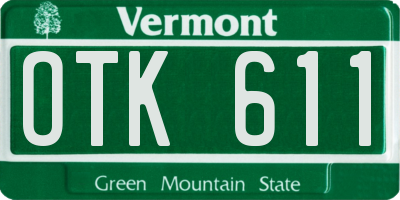 VT license plate OTK611