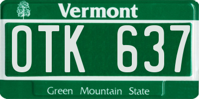 VT license plate OTK637