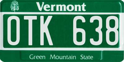VT license plate OTK638