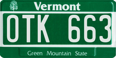 VT license plate OTK663