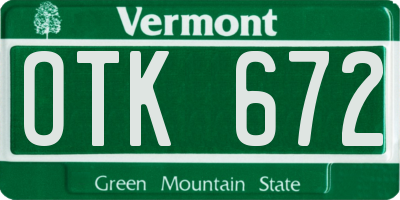 VT license plate OTK672