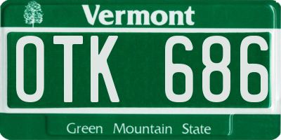 VT license plate OTK686