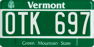 VT license plate OTK697