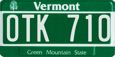 VT license plate OTK710