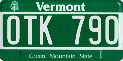 VT license plate OTK790