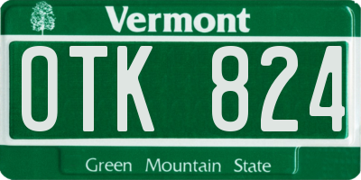 VT license plate OTK824