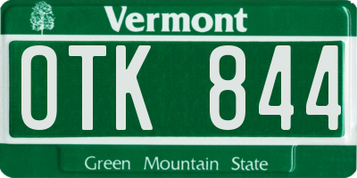 VT license plate OTK844