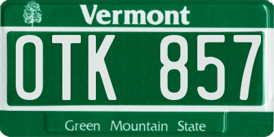 VT license plate OTK857