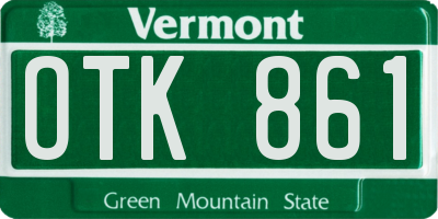 VT license plate OTK861