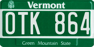 VT license plate OTK864