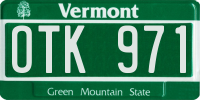 VT license plate OTK971