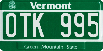 VT license plate OTK995